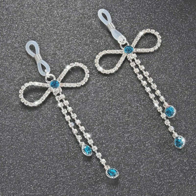 2 Pcs Bow Faux Nipple Rings for Women, Non-Piercing Dangle Nipple Ring