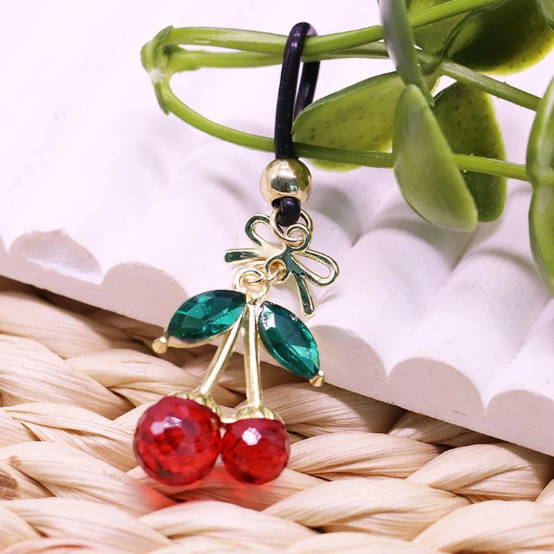 2 Pcs Rhinestone Cherry Fake Nipple Rings