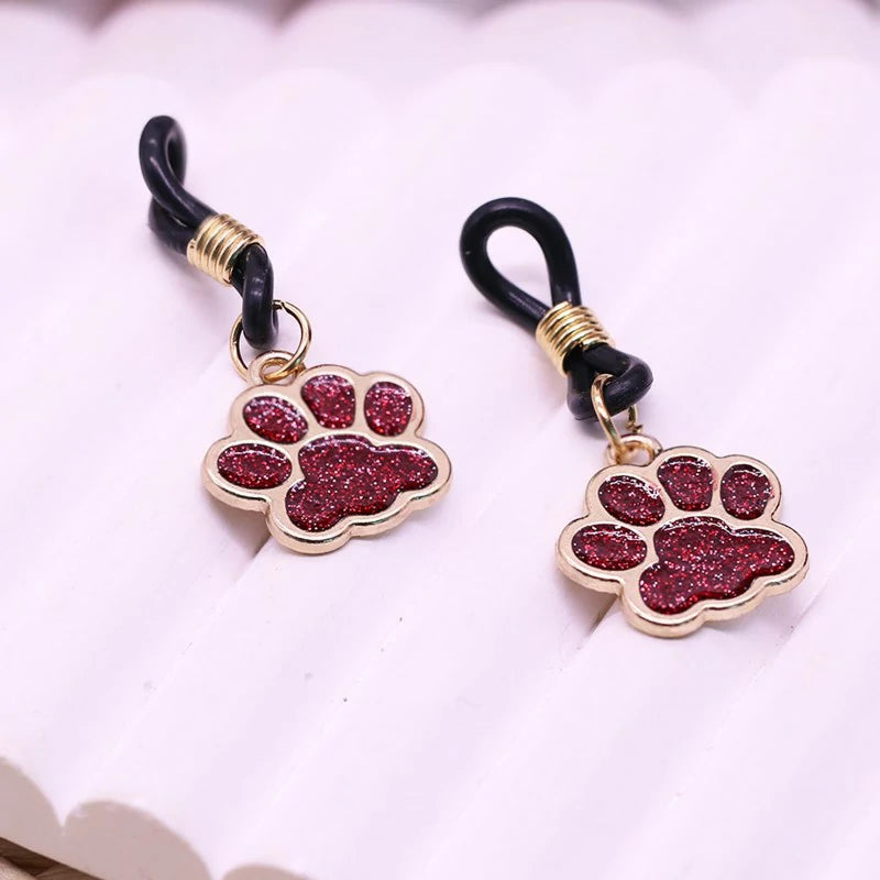 2 Pcs Rhinestone Dog's Paw Fake Nipple Rings