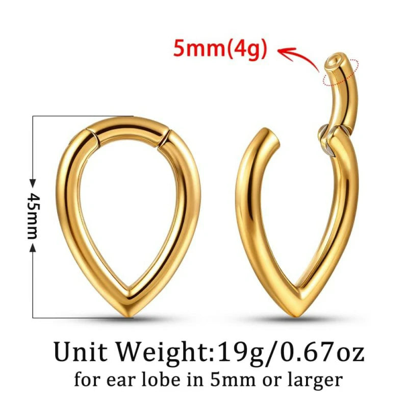 2Pcs Surgical Steel Ear Hangers Weights Gauges for Ears