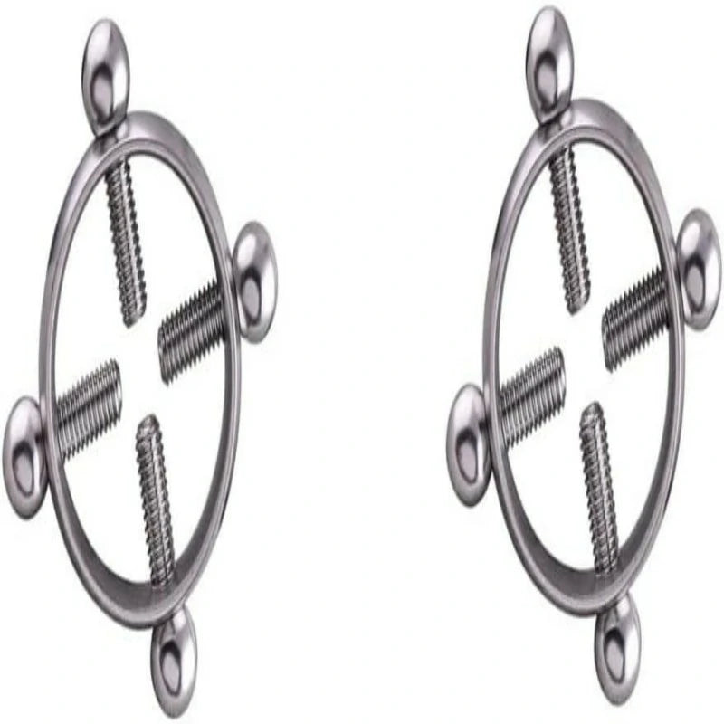 2Pcs Piercing Nipple Jewelry Stainless Steel Bells Dangle Fake Nipple Rings