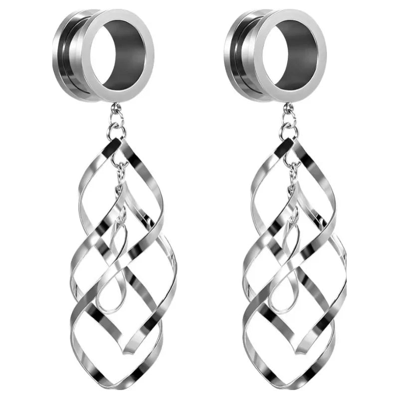 2pcs sterling silver Fashion Designs Dangle Plugs and Tunnels
