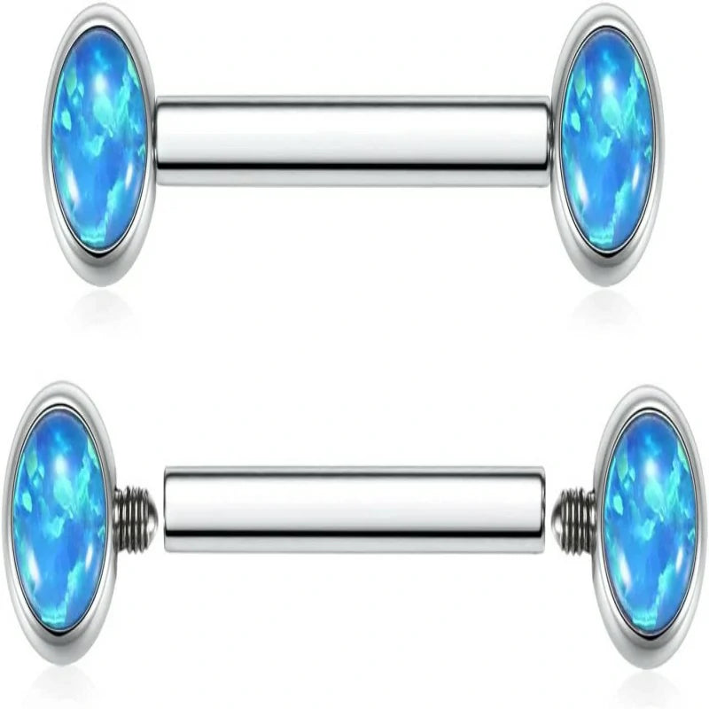 2pcs Nipple Piercing Jewelry Titanium Nipple Rings Internally Threaded Tongue Rings Bridge Piercing Jewelry