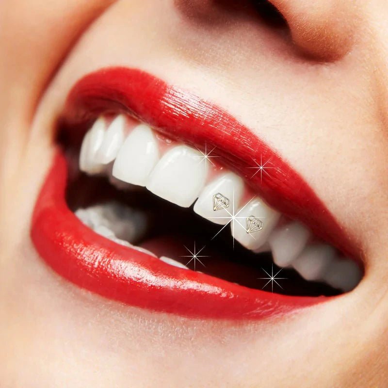 3 PCS Professional Tooth Whitening Studs with Gold Crystal Diamond - Shaped - QIAO Crystal我的商店QIAO Crystal