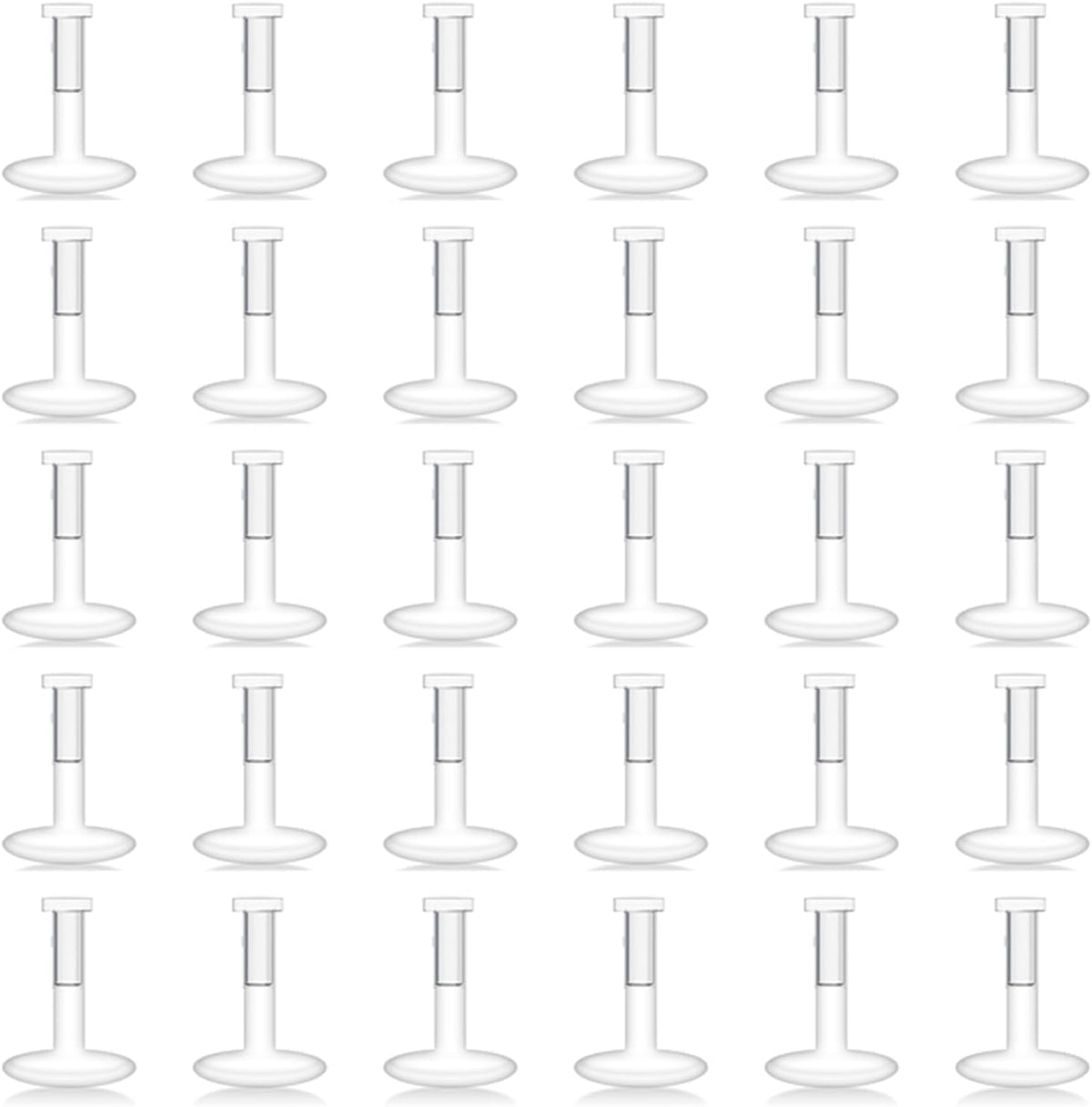 30PCS 16G 18G Clear Nose Studs Push Top Piercing Retainers 2mm Flat & Ball Top - QIAO CrystalQIAO CrystalQIAO Crystal