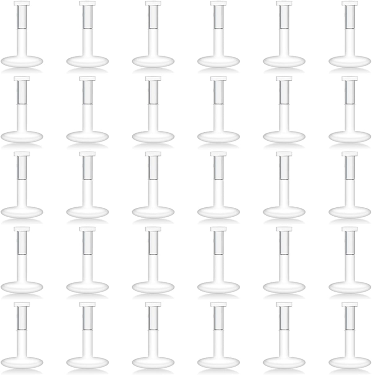30PCS 16G 18G Clear Nose Studs Push Top Piercing Retainers 2mm Flat & Ball Top - QIAO CrystalQIAO CrystalQIAO Crystal