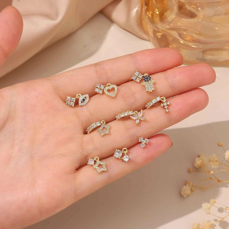 30Pcs 20G Dangle Nose Rings L Shaped Nose Studs Hoops