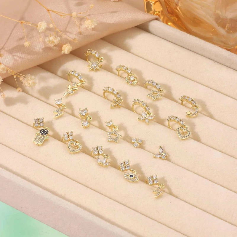 30Pcs 20G Dangle Nose Rings L Shaped Nose Studs Hoops