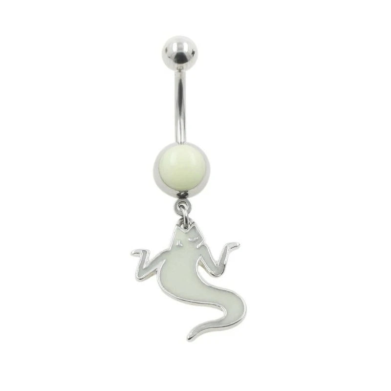 316L Surgical Stainless Steel Ghost Navel Piercing Shiny Belly Button Rings