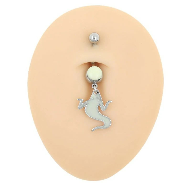 316L Surgical Stainless Steel Ghost Navel Piercing Shiny Belly Button Rings