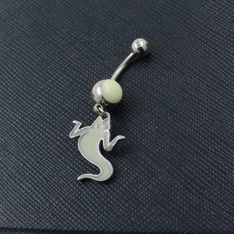 316L Surgical Stainless Steel Ghost Navel Piercing Shiny Belly Button Rings