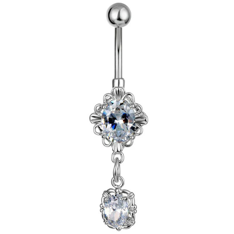 Gold Belly Button Ring Dangle Hypoallergenic Surgical Stainless Steel Belly Rings
