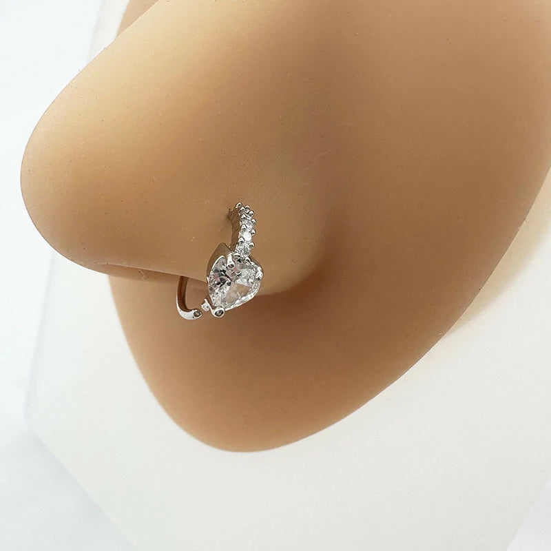 316L Surgical Steel Cubic Zirconia Conch Daith Helix Tragus Lip Rings Cartilage Earrings