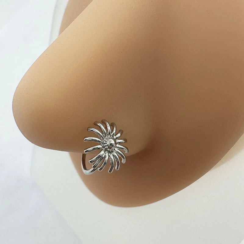 316L Surgical Steel Cubic Zirconia Conch Daith Helix Tragus Lip Rings Cartilage Earrings