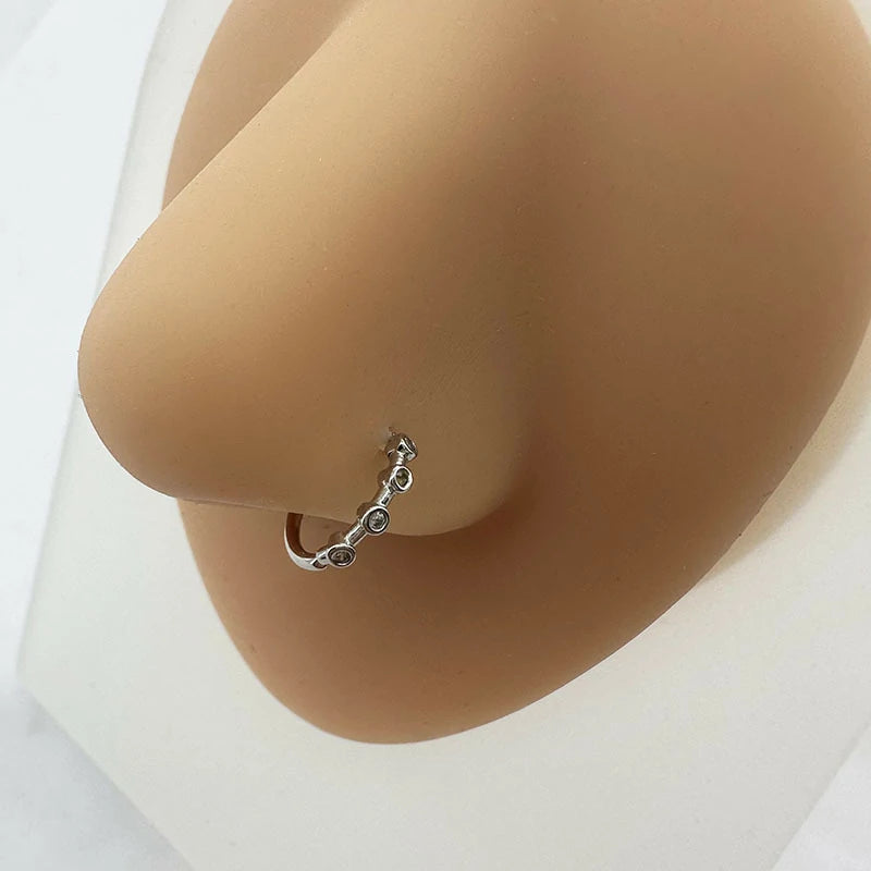 316L Surgical Steel Cubic Zirconia Conch Daith Helix Tragus Lip Rings Cartilage Earrings