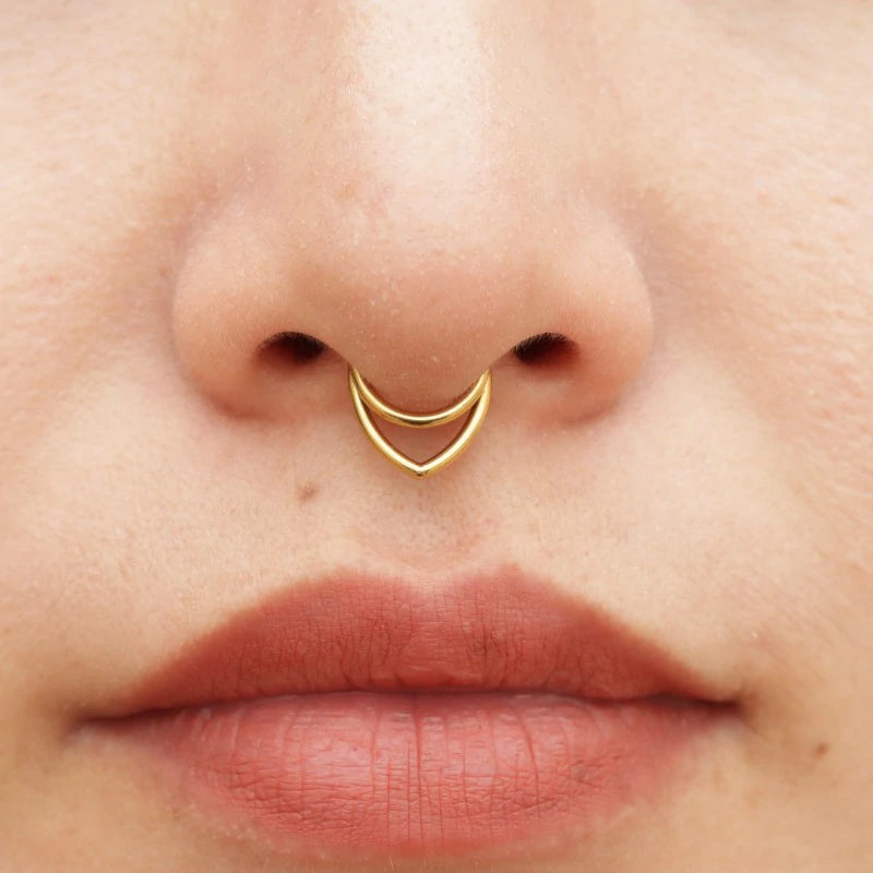 16G Titanium Septum Rings Double Septum Jewelry Daith Piercing Jewelry