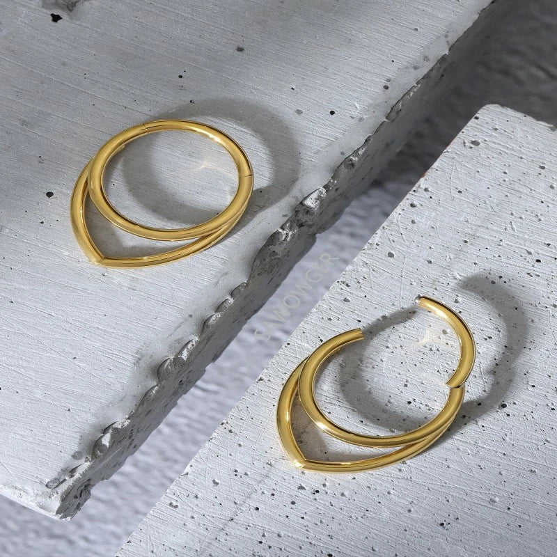 16G Titanium Septum Rings Double Septum Jewelry Daith Piercing Jewelry