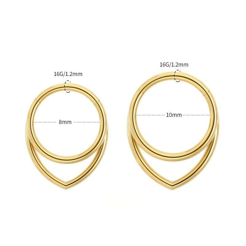 16G Titanium Septum Rings Double Septum Jewelry Daith Piercing Jewelry