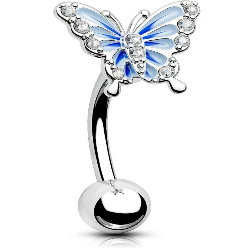 316L Surgical Steel Rook Earrings Butterfly Eyebrow Rings
