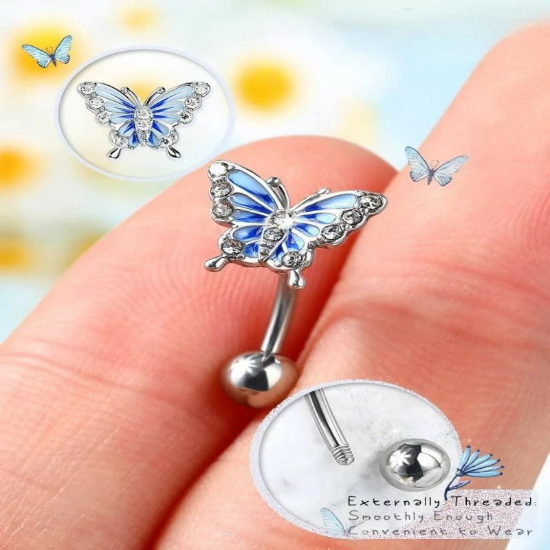 316L Surgical Steel Rook Earrings Butterfly Eyebrow Rings