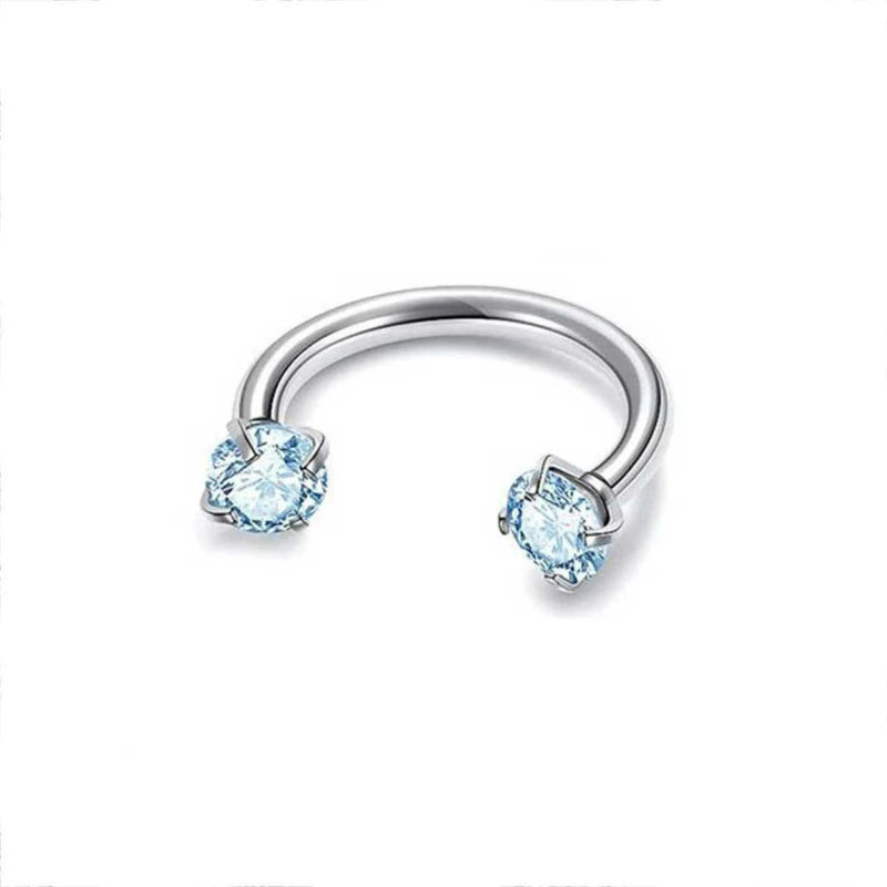 316L Surgical Steel Double Cubic Zirconia Nose Studs