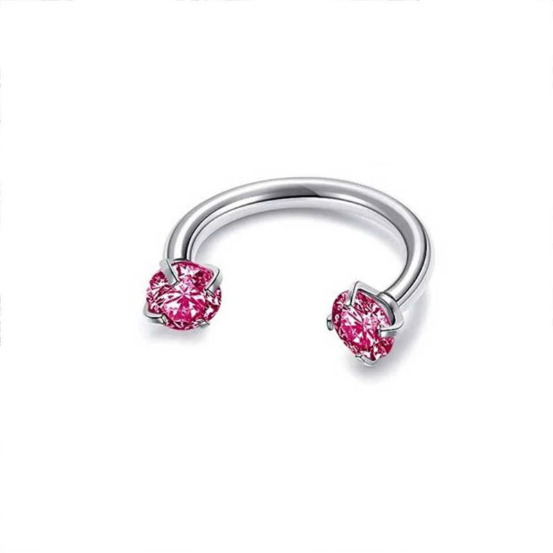 316L Surgical Steel Double Cubic Zirconia Nose Studs