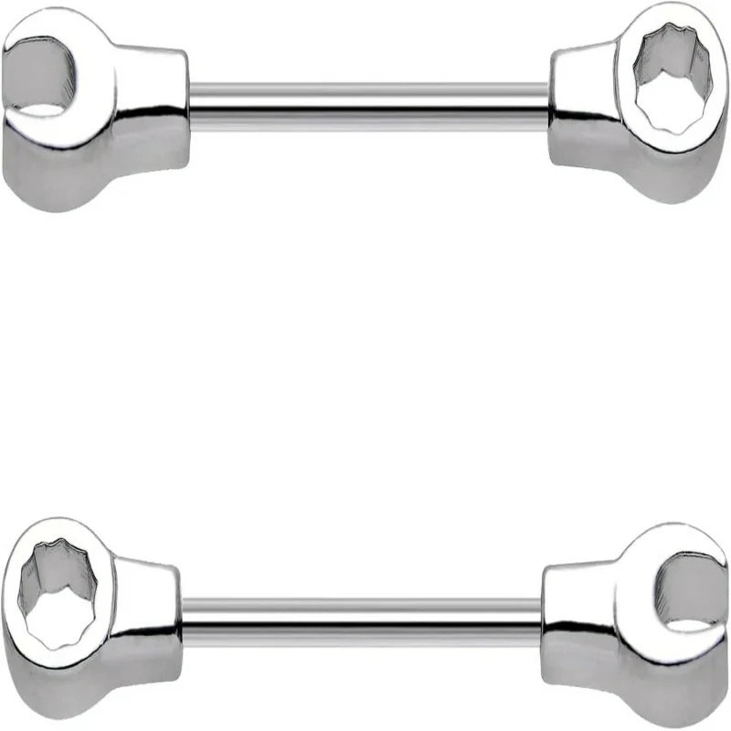 14G Wrench Barbell Nipple Ring 316L Anchor and Rudder Nipple Barbell Screw Nipple Rings