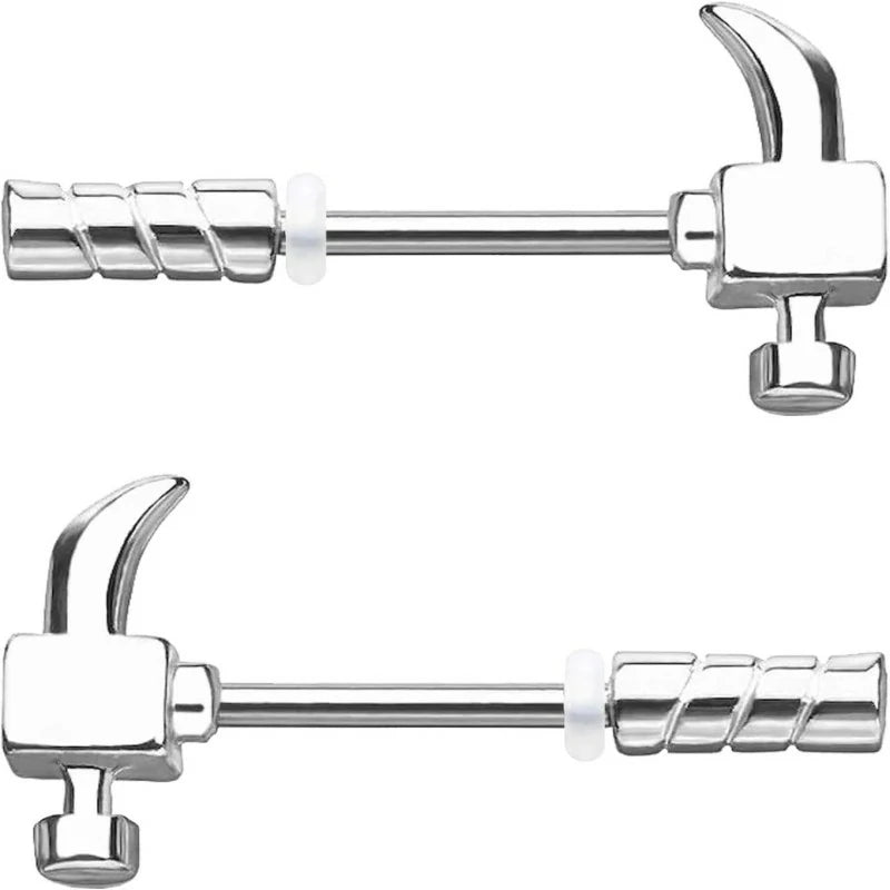14G Wrench Barbell Nipple Ring 316L Anchor and Rudder Nipple Barbell Screw Nipple Rings