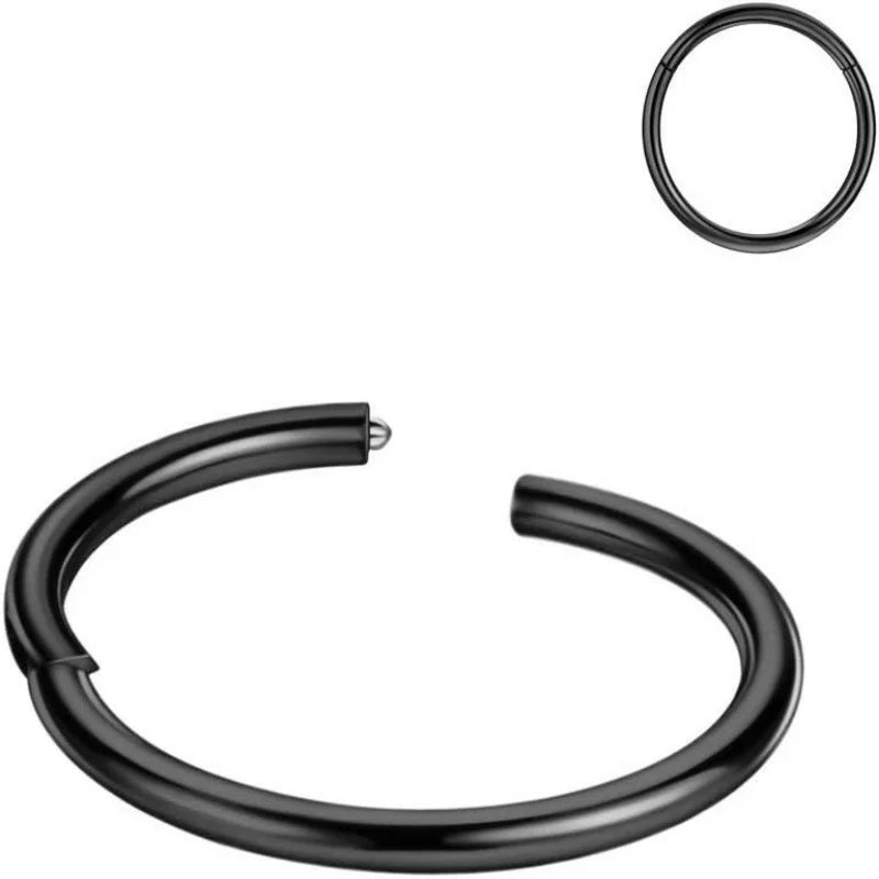 316L Surgical Steel Hinged Nose Rings Hoop for Nostril Septum Cartilage Ear Lobe Piercings