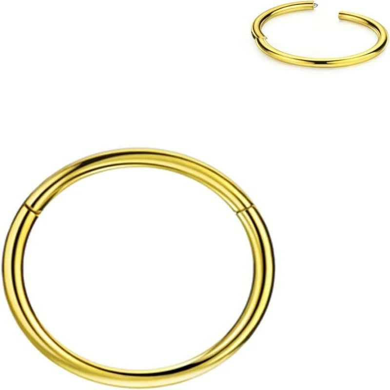 316L Surgical Steel Hinged Nose Rings Hoop for Nostril Septum Cartilage Ear Lobe Piercings