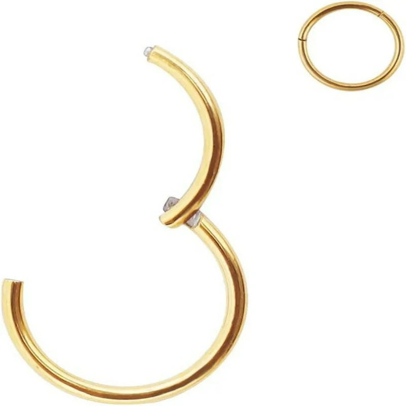 316L Surgical Steel Hinged Nose Rings Hoop for Nostril Septum Cartilage Ear Lobe Piercings