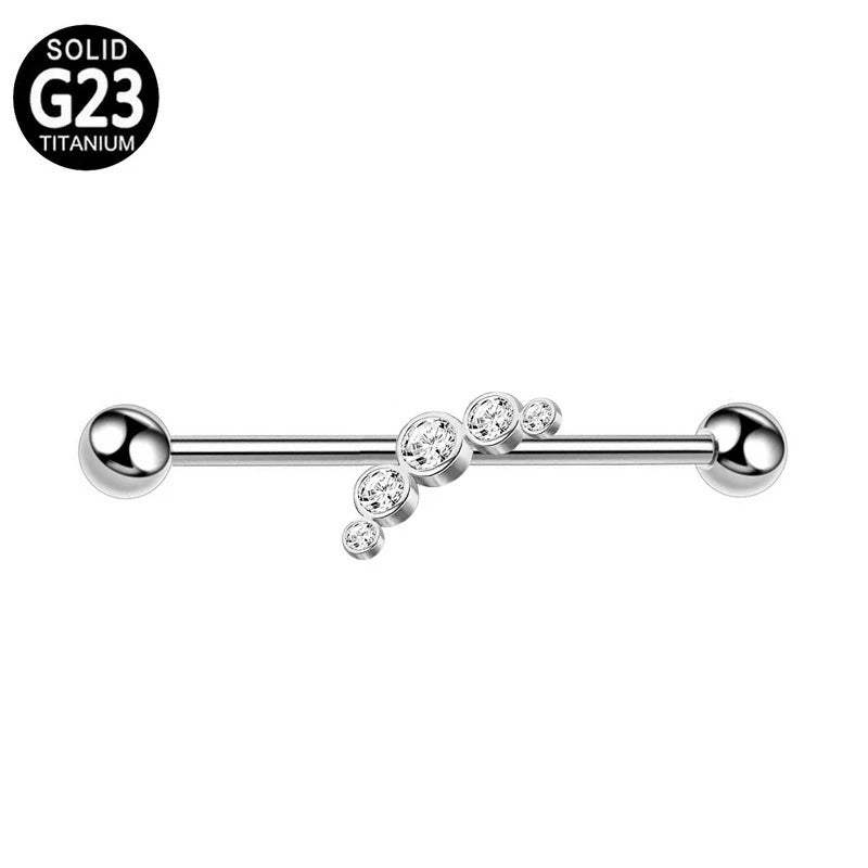 38mm 1&1/2 Inch Industrial Piercing Bar for Women Men Snake Chain Dangle