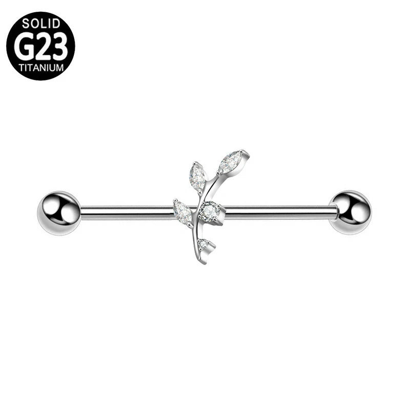38mm 1&1/2 Inch Industrial Piercing Bar for Women Men Snake Chain Dangle