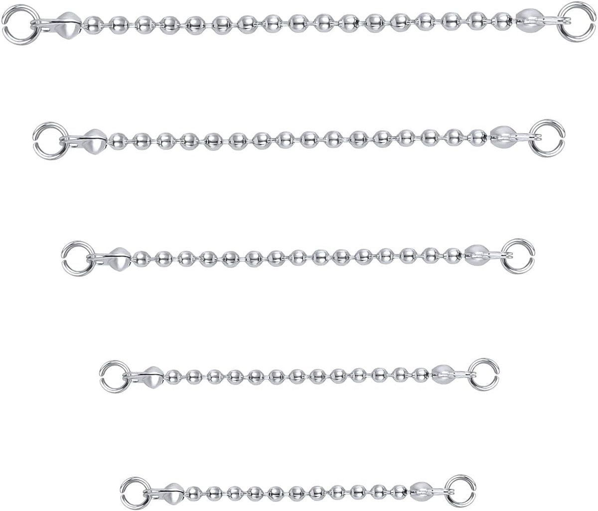 5Pcs Surgical Steel Across Top Nose Rings Chain for Women Nose Studs Nostril Chain - QIAO CrystalQIAO CrystalQIAO Crystal