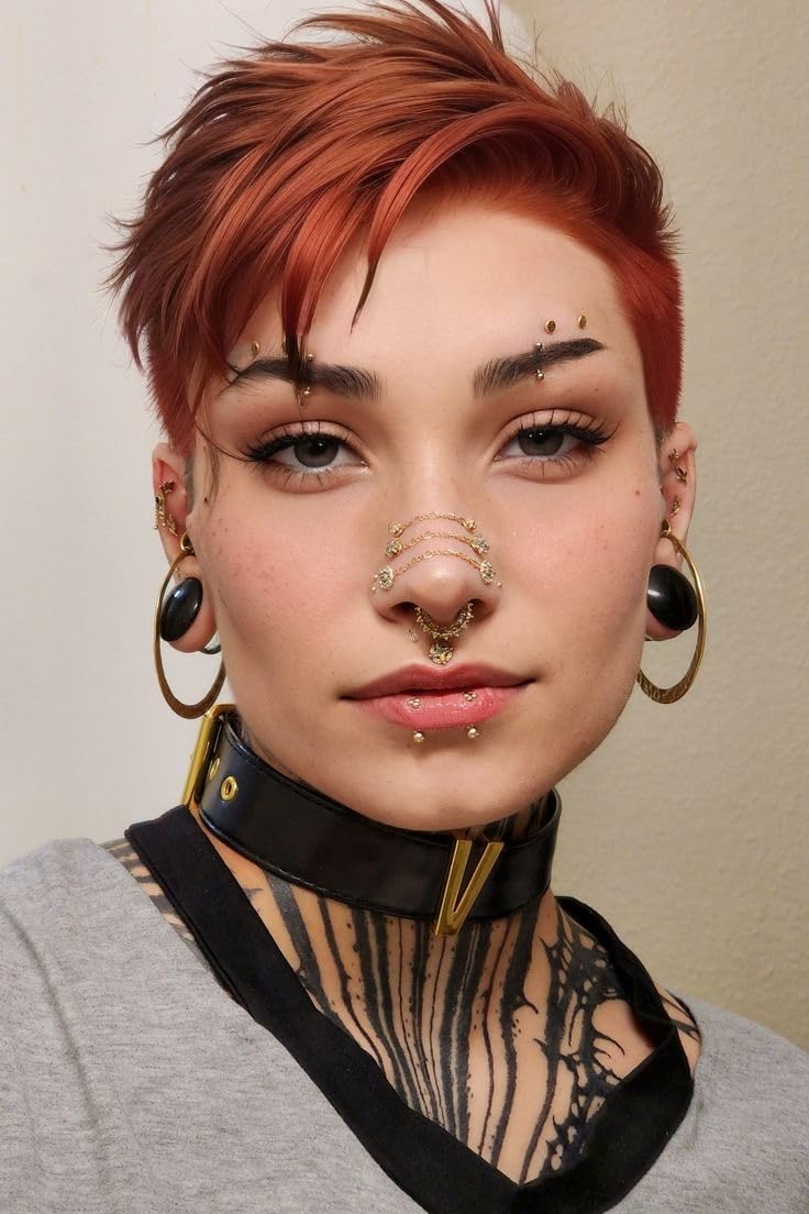 5Pcs Surgical Steel Across Top Nose Rings Chain for Women Nose Studs Nostril Chain - QIAO CrystalQIAO CrystalQIAO Crystal