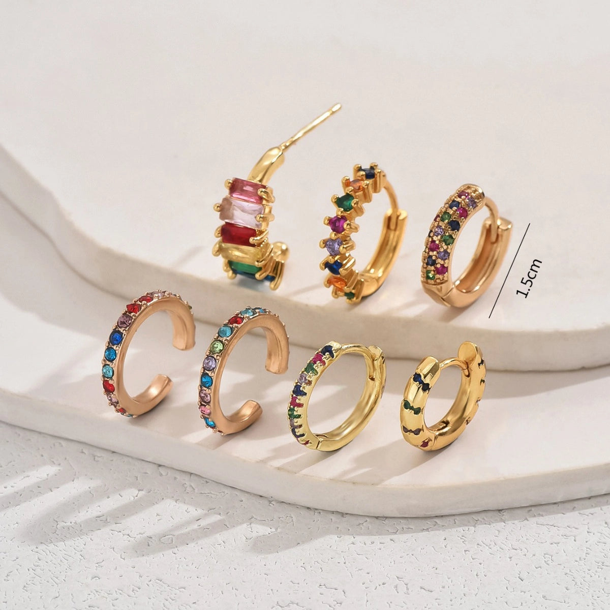 7-Piece Gold Plated Earrings Set – Your Everyday Style Essentials