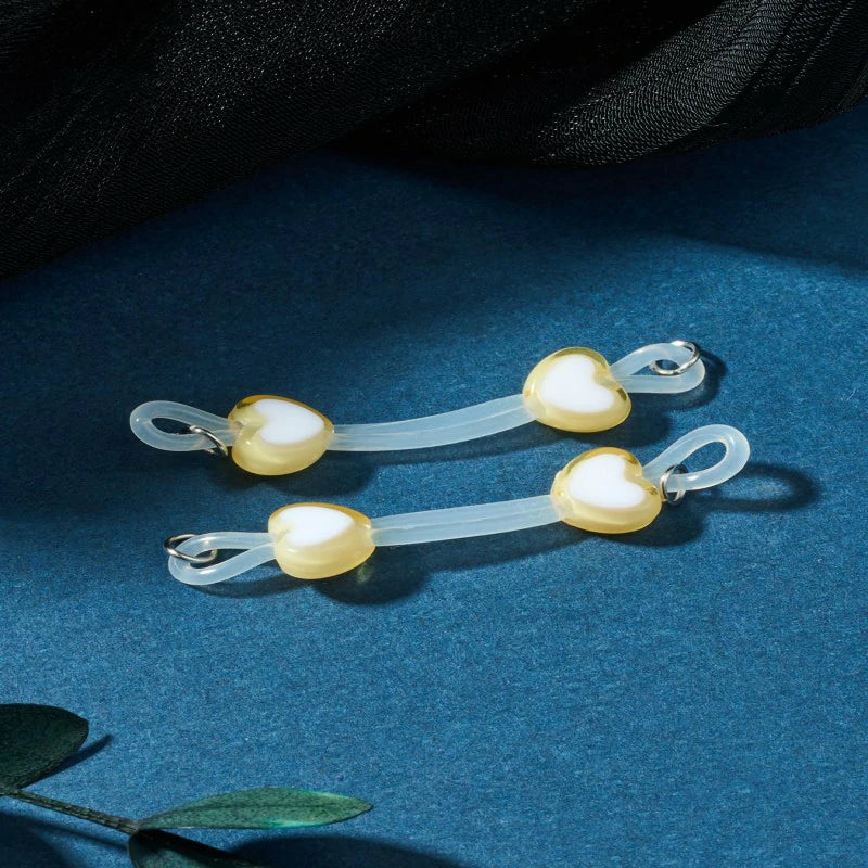 8pairs Fake Nipple Rings Adjustable Fake Nipple Piercing Jewelry Colorful Cute Heart Shape