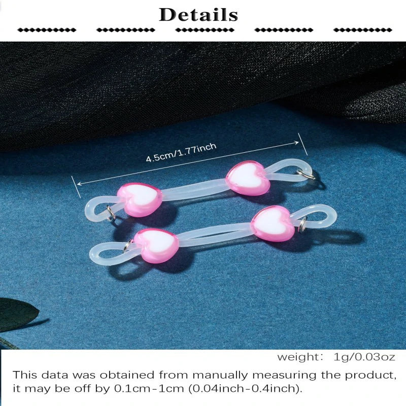 8pairs Fake Nipple Rings Adjustable Fake Nipple Piercing Jewelry Colorful Cute Heart Shape