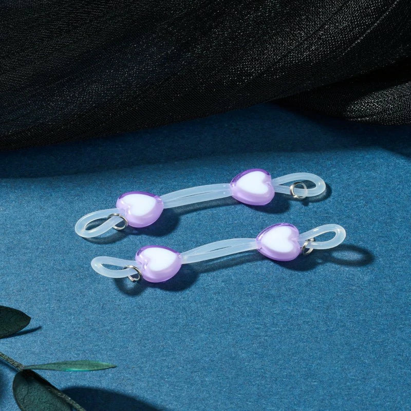 8pairs Fake Nipple Rings Adjustable Fake Nipple Piercing Jewelry Colorful Cute Heart Shape