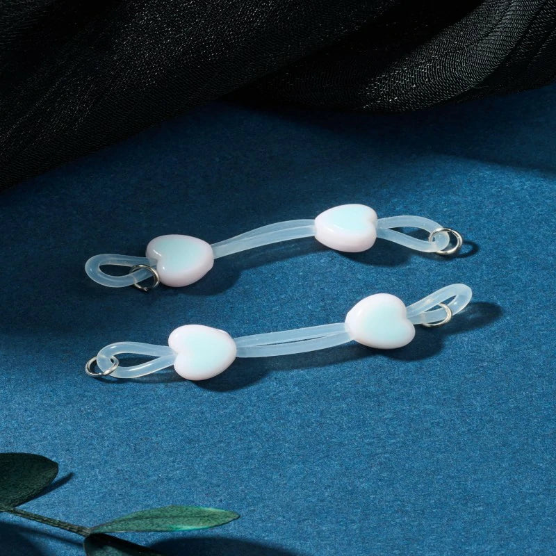 8pairs Fake Nipple Rings Adjustable Fake Nipple Piercing Jewelry Colorful Cute Heart Shape