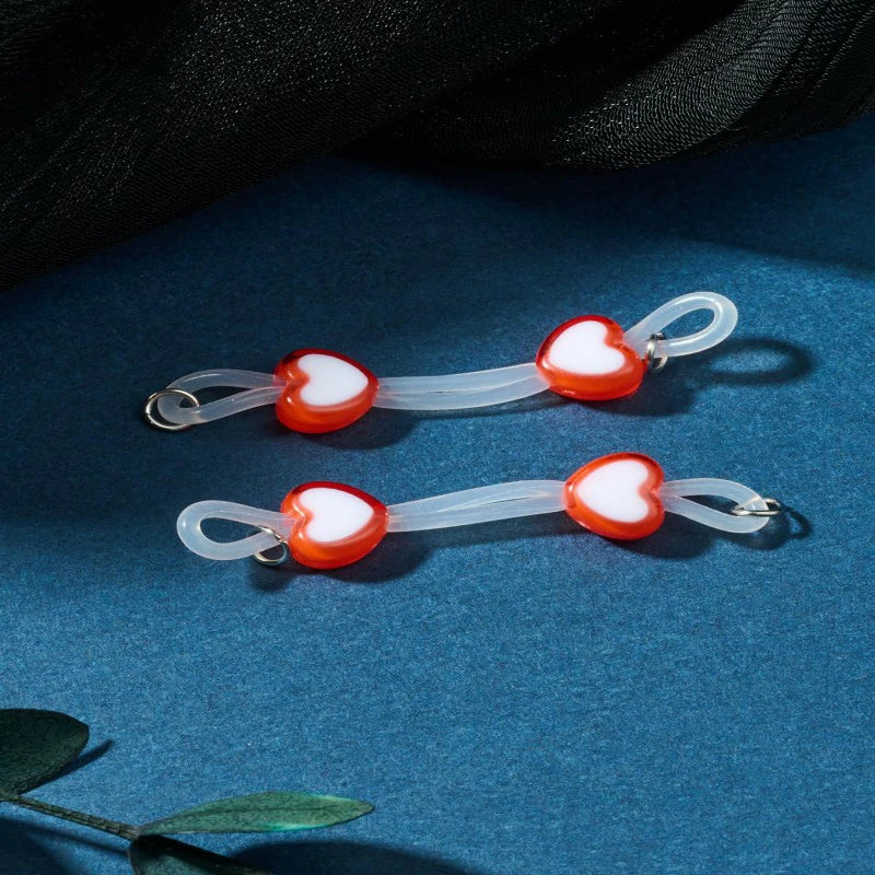 8pairs Fake Nipple Rings Adjustable Fake Nipple Piercing Jewelry Colorful Cute Heart Shape