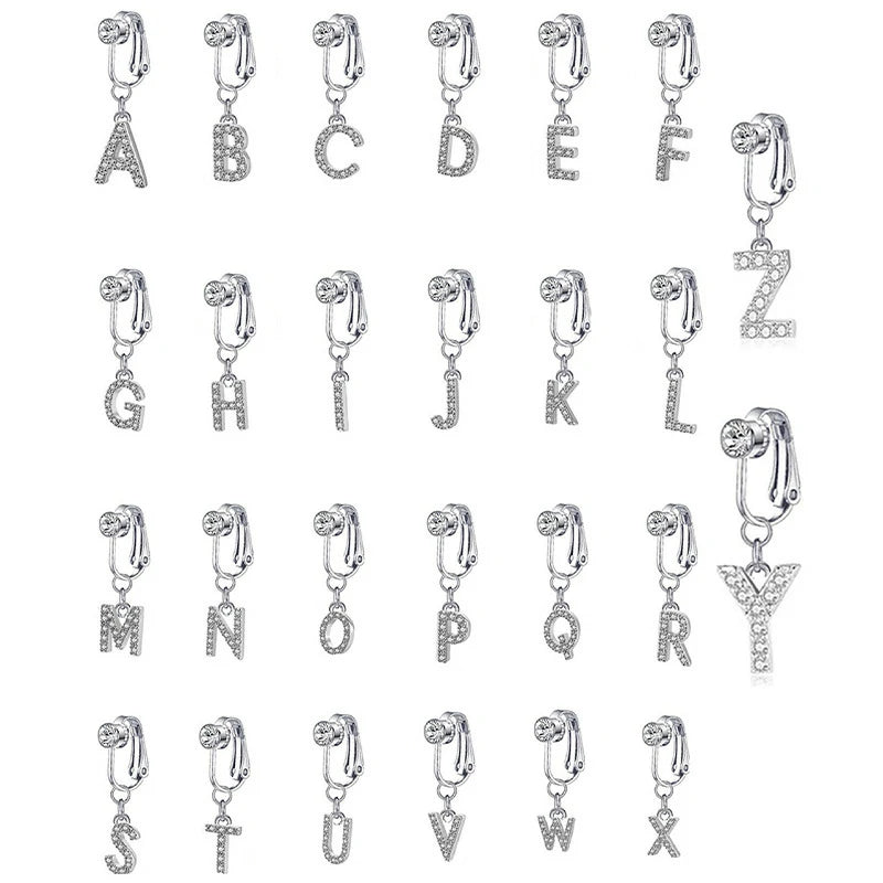 Fake 14G Surgical Stainless Steel 26 Letter Dangle Navel Barbell Stud Cubic Zirconia