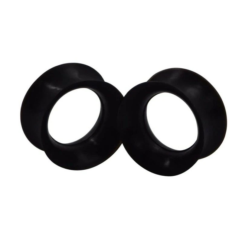 Black White Clear Ultra Thin Silicone Double Flared Flexible Tunnel Ear Stretching Plug