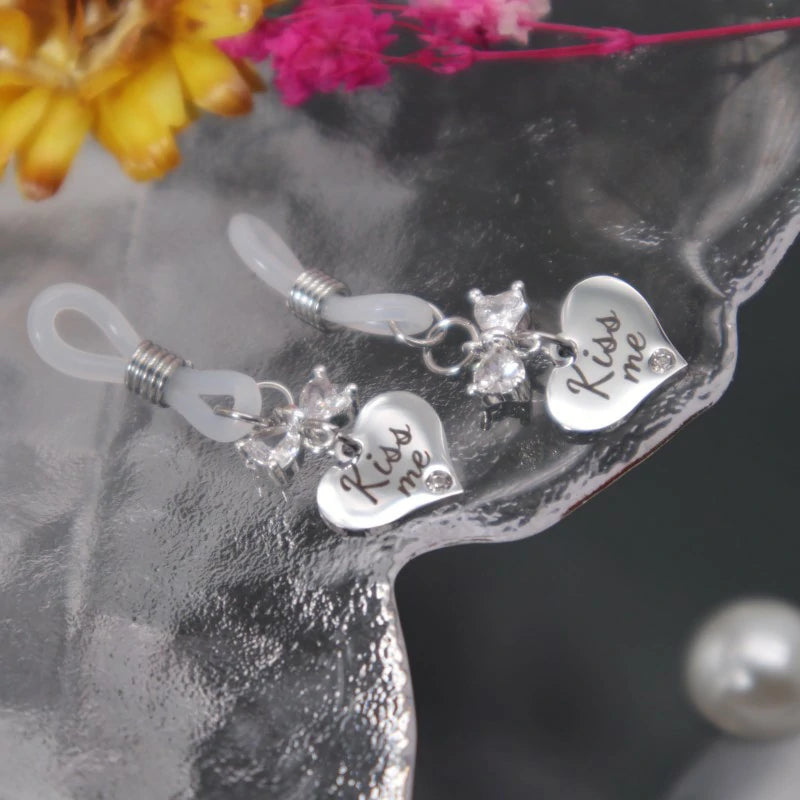 Bowknot Heart Fake Nipple Rings Stainless Steel Non-Piercing Dangle Nipple