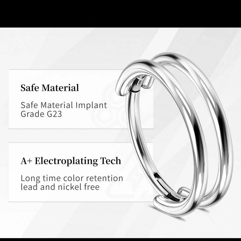 Cartilage Earring Double Triple Hoop Nose Ring Titanium Conch