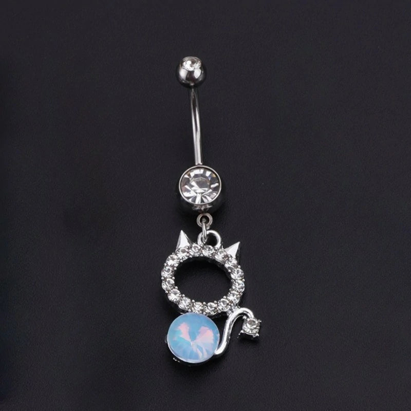 Surgical Stainless Steel Cute Bow Butterfly Heart Flower Dangling Belly Button Piercing