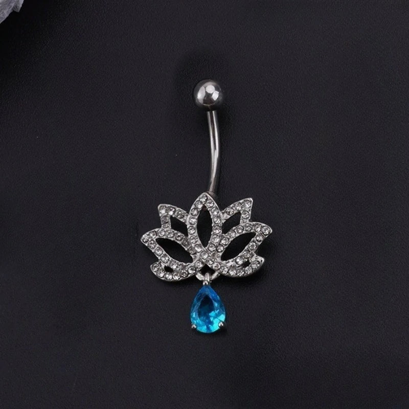 Surgical Stainless Steel Cute Bow Butterfly Heart Flower Dangling Belly Button Piercing