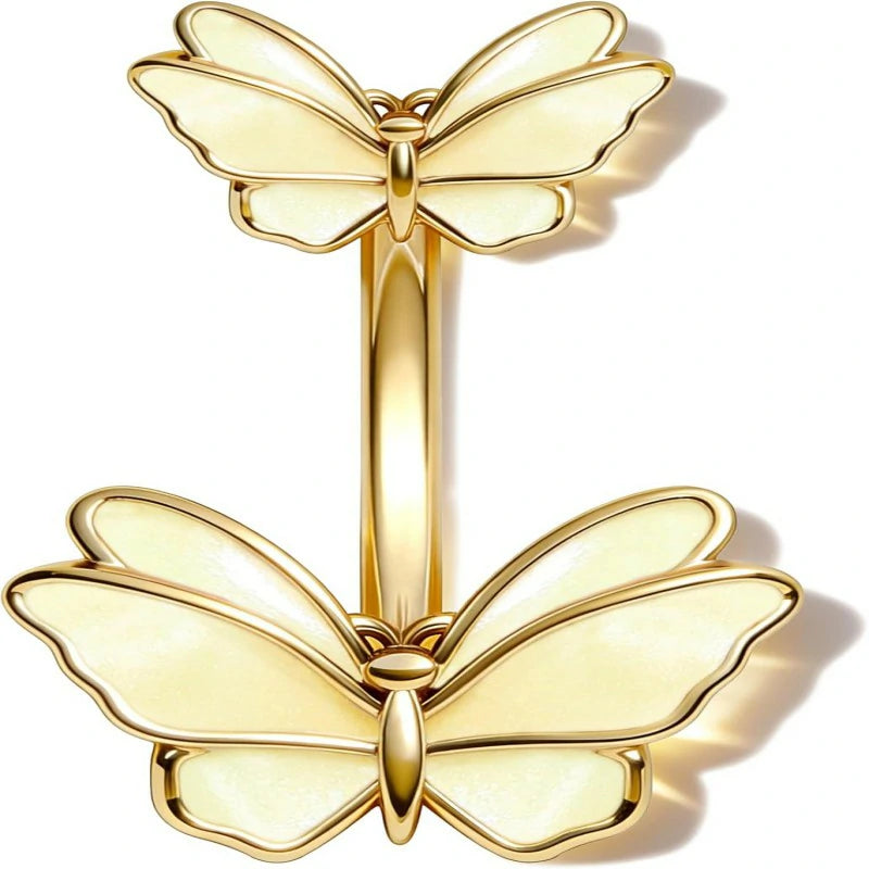 Cute Butterfly Navel Ring Belly Button 14g Curved Barbell Spring Aesthetic Piercing