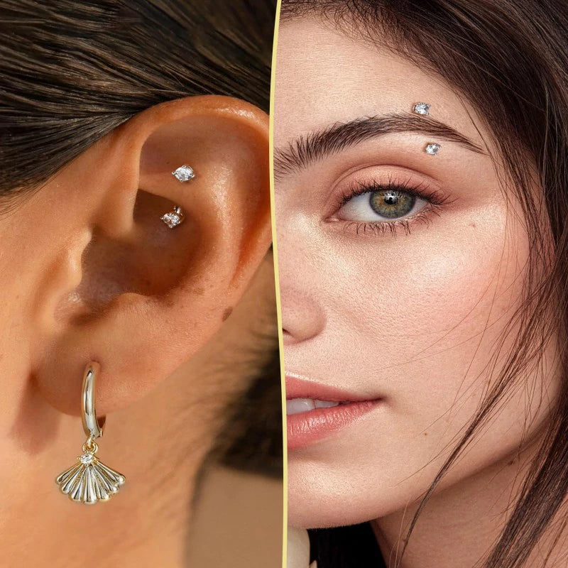 Cute Christmas Rook Piercing Jewelry 16g Rook Earring Xmas Eyebrow Ring