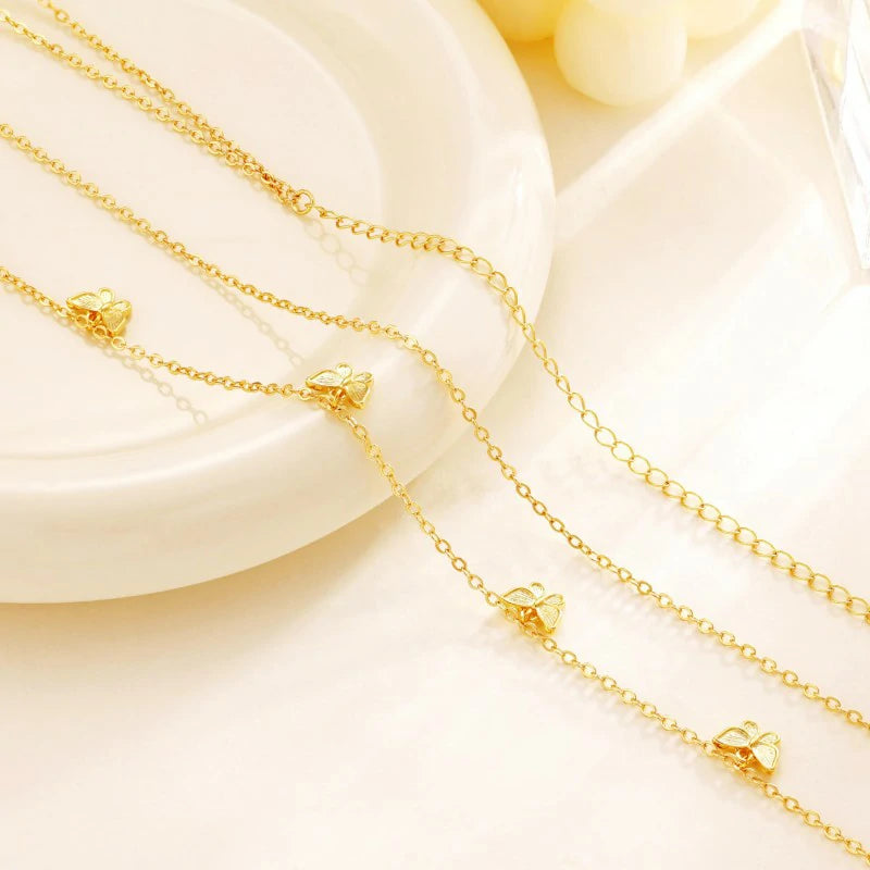 Dainty Gold Plated Belly Chain for The Waist Adjustable Waterproof Sexy Bikini Satellite Beads Sparkle